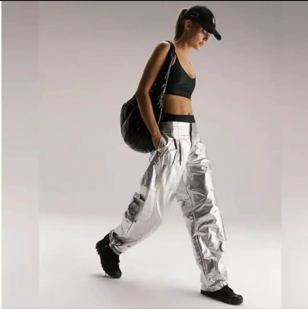 NWT Free People Movement
Mesmerize Me Silver Shine Metallic
Cargo Pants RARE